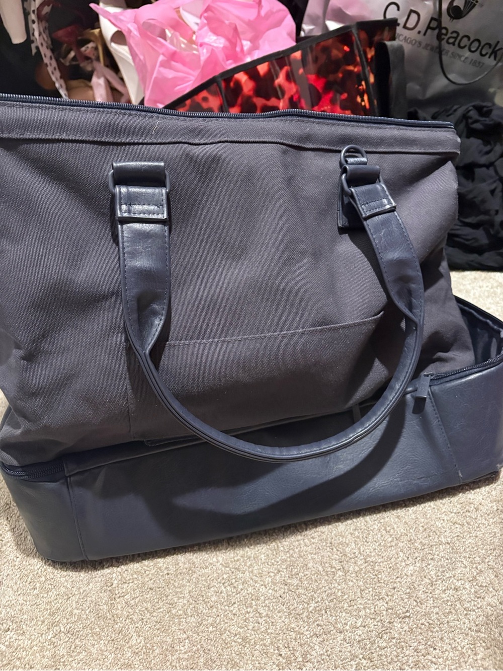 Beis classic Weekender Bag in dusty navy blue - Picture 5 of 7